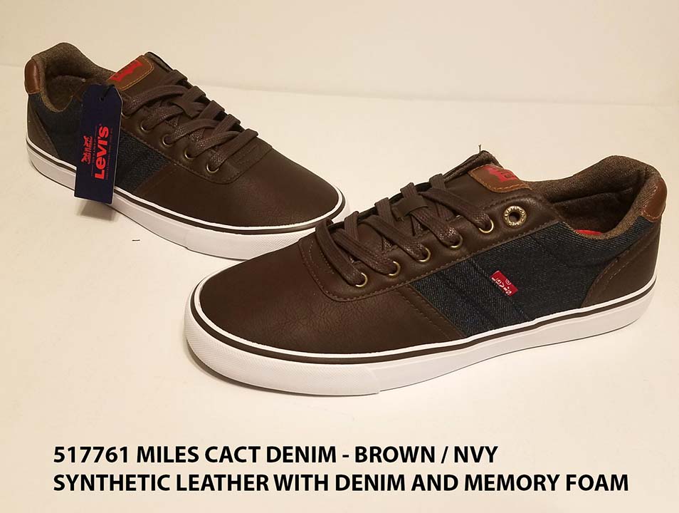 LEVIS-FOOTWEAR-517761-MILES-CACT-DENIM-BROWN-NAVY - Seven Wholesale